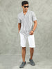 White Regular Fit Striped Cor-Ord Sets