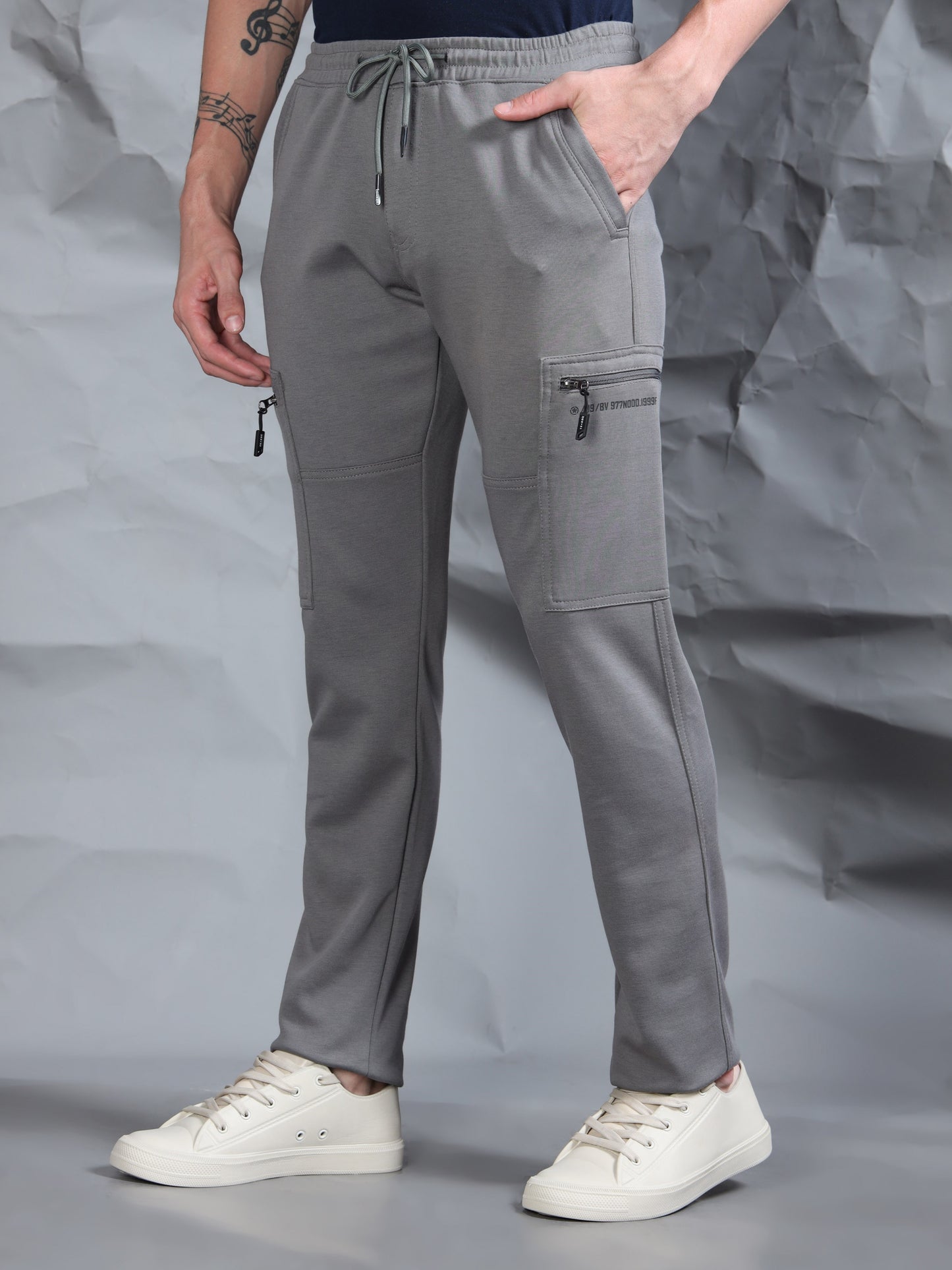 Stretchable Light Grey Track Pant
