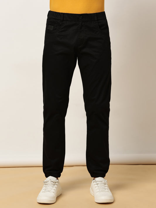 Black Elasticated Waist Stretchable Jogger Lounge Pants
