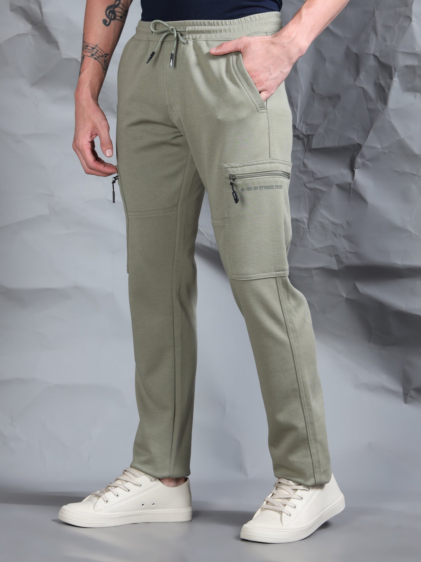 Stretchable Green Track Pant