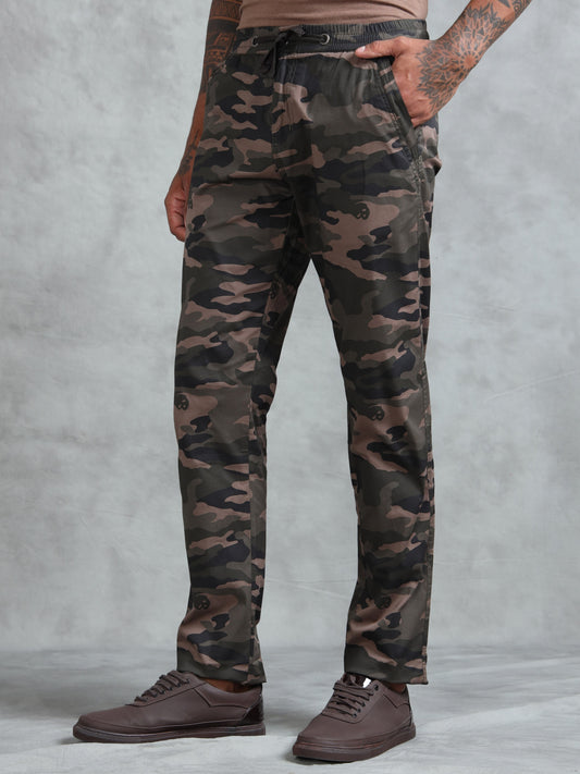 Grey Camo Print Cotton Lycra  Pyjama