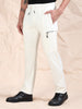 Stretchable Light White Track Pant