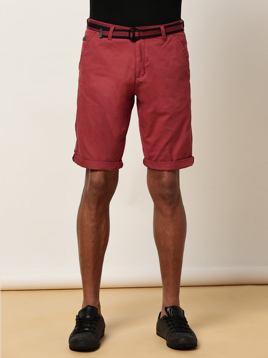 Plain Rust Shorts With Belt