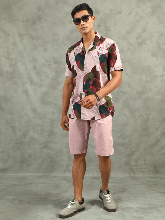 Light Pink Regular Shorts Co-ord Sets