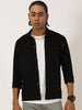 Multi Pocket Denim Black Cargo Shacket