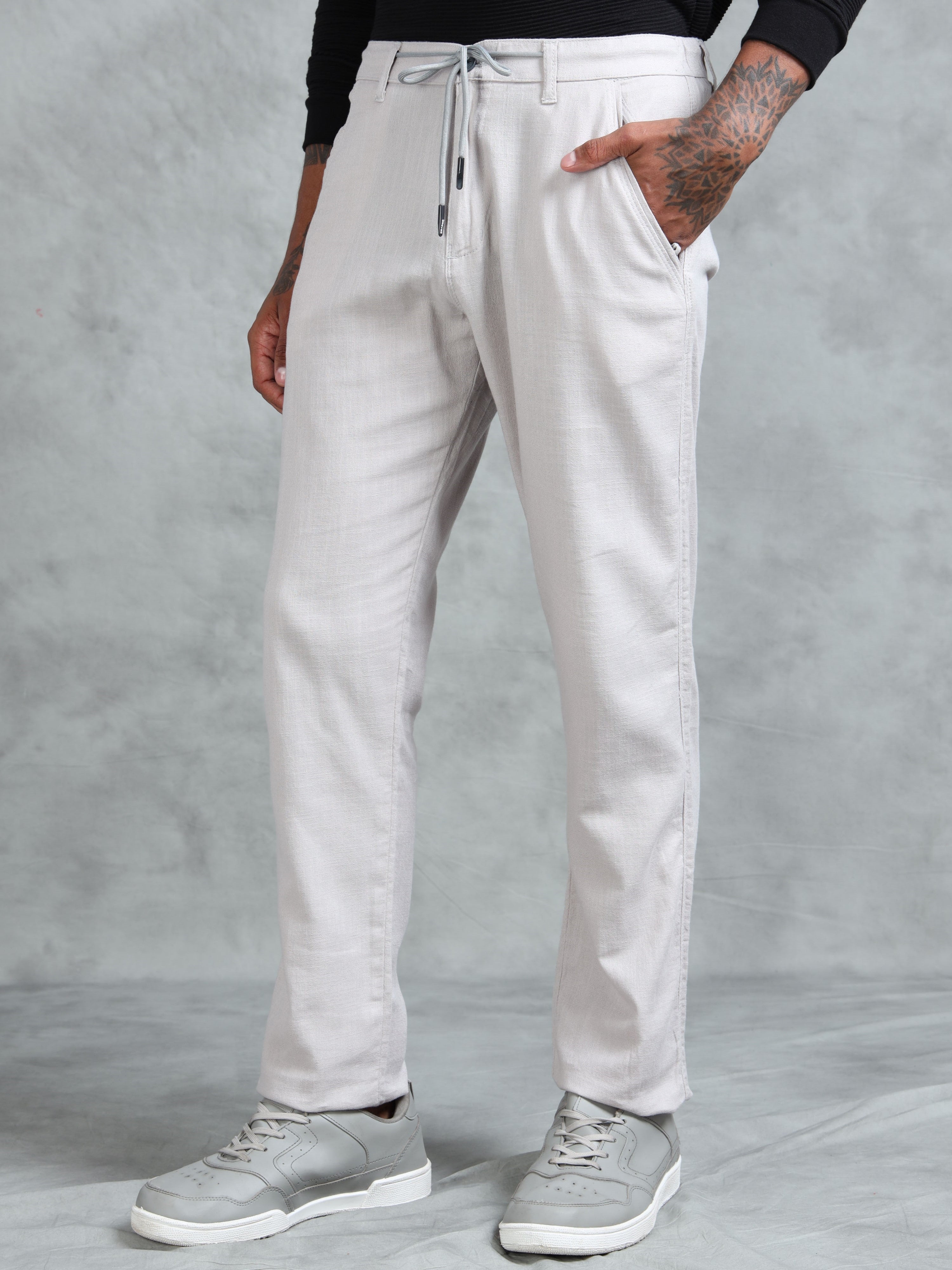 Light Grey 100% Cotton Solid Pyjama