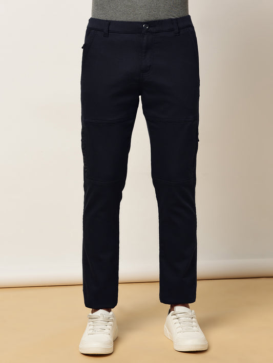 Navy Elasticated Waist Multi Pocket Stretchable Lounge Pants