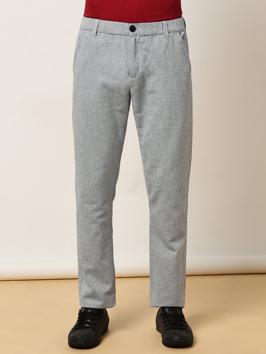 Yarn Dyed Elasticated  Waist Zip Pocket Blue Lounge Pants