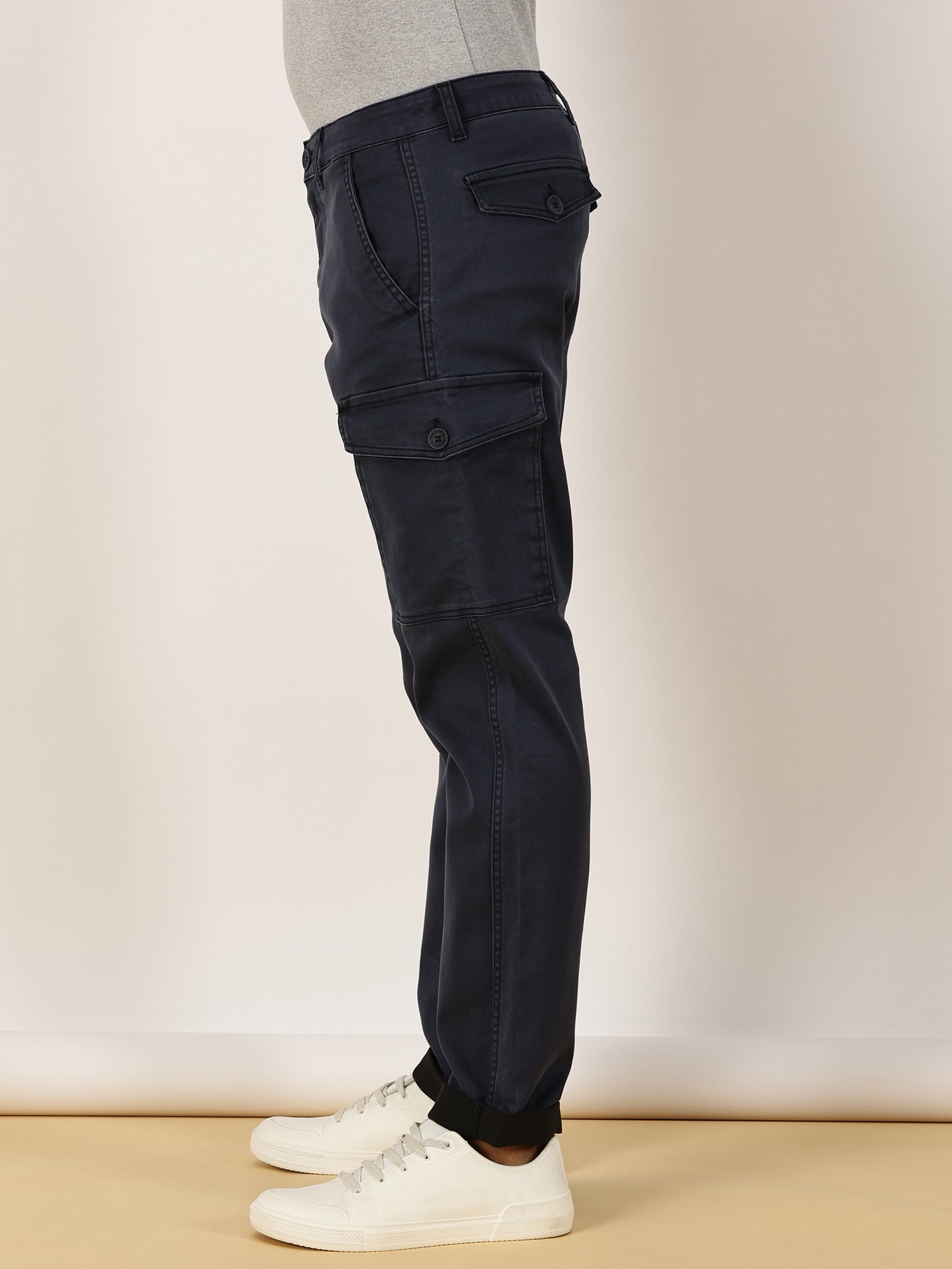 Multi Pocket Stretchable Navy Cargo