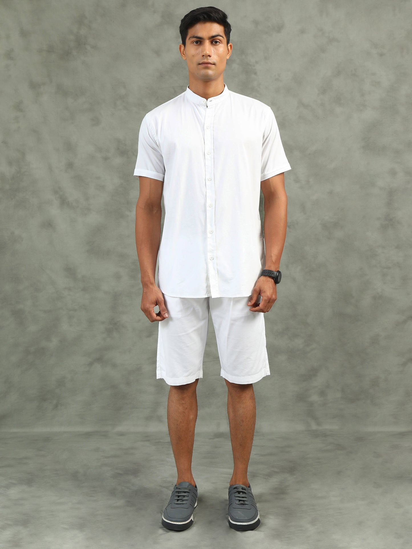 White Regular Fit Solid Co-ord Sets