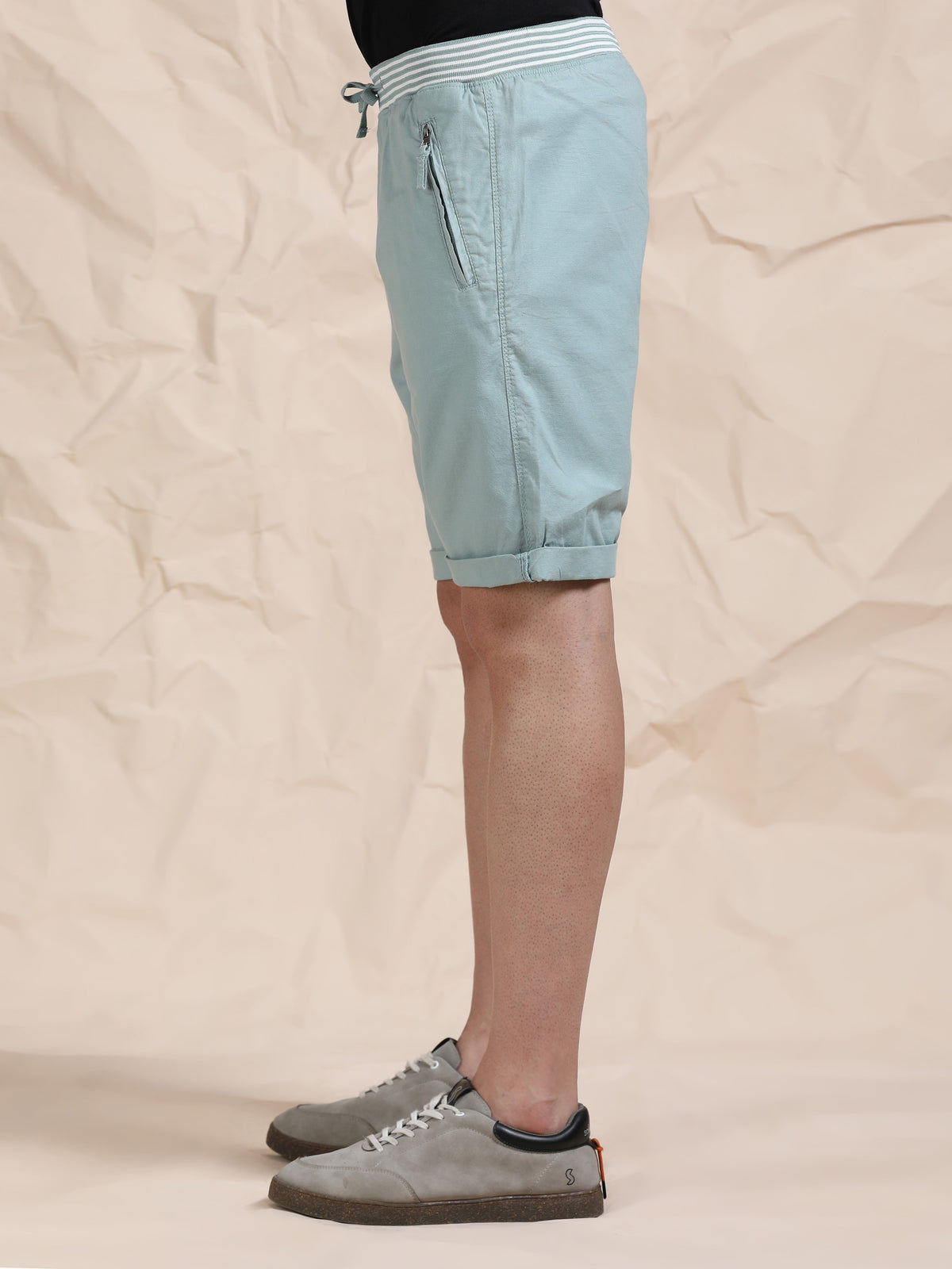 Mint Casual Cotton Lycra Shorts