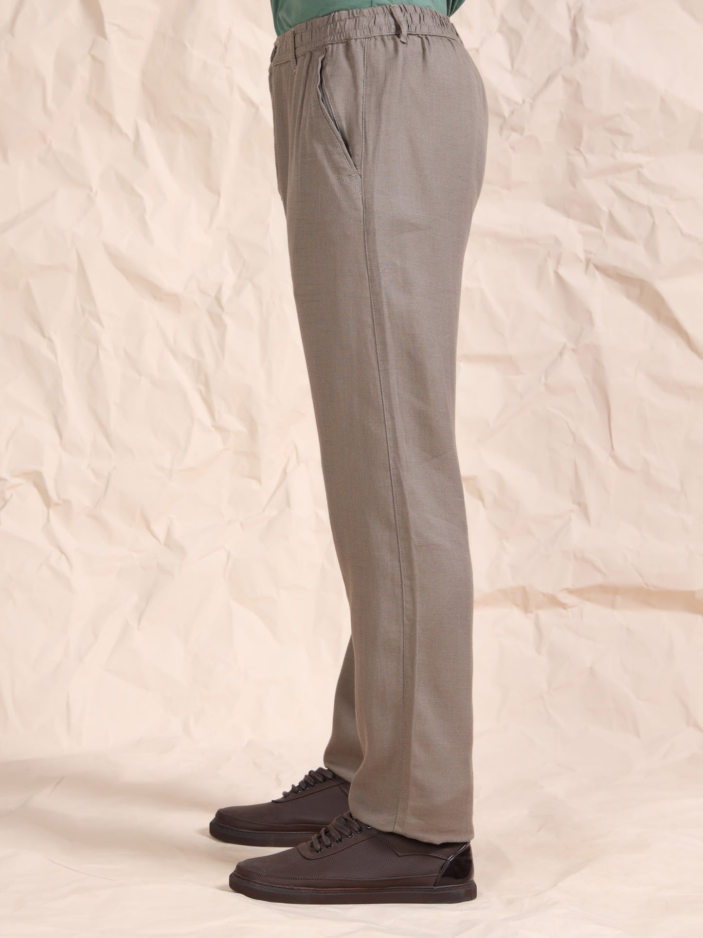 Mud Cotton Linen Solid Mid Rise Pyjama