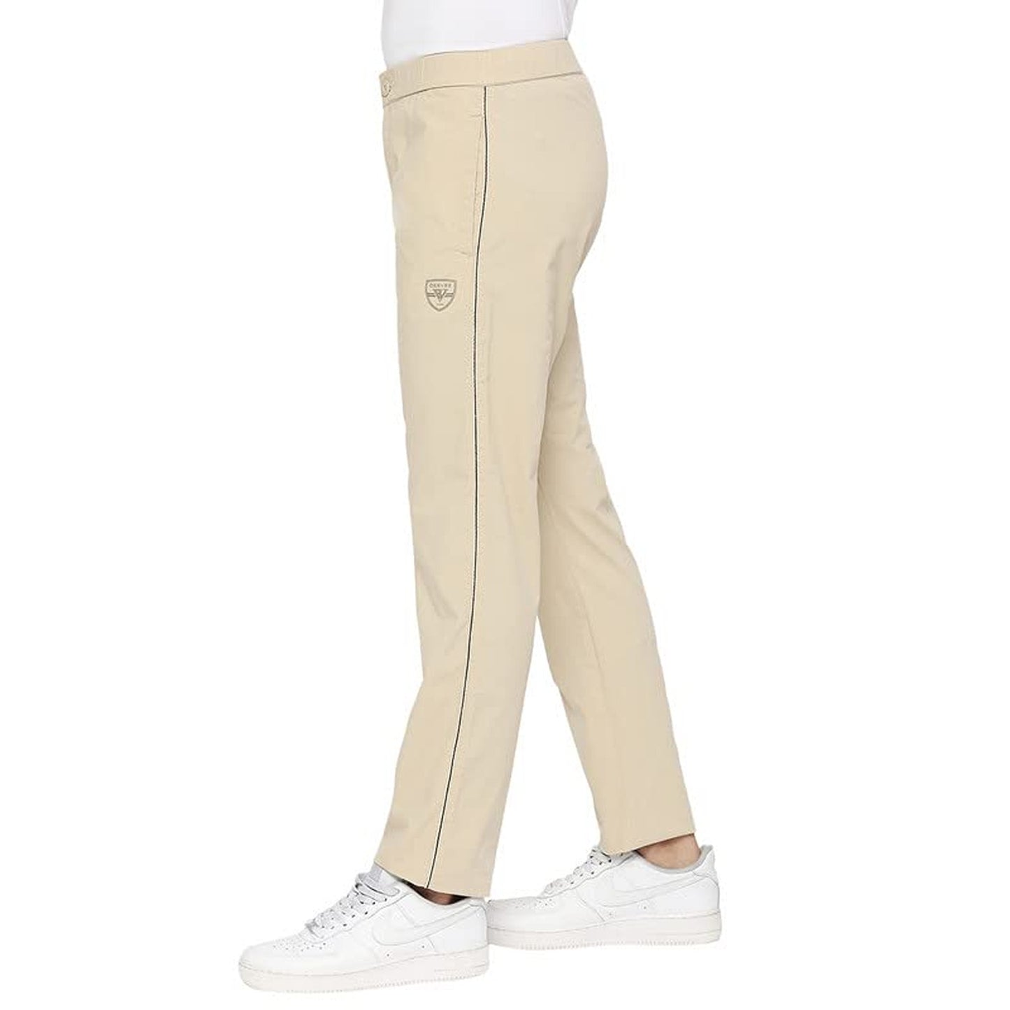 Men Beige Solid Track Pants
