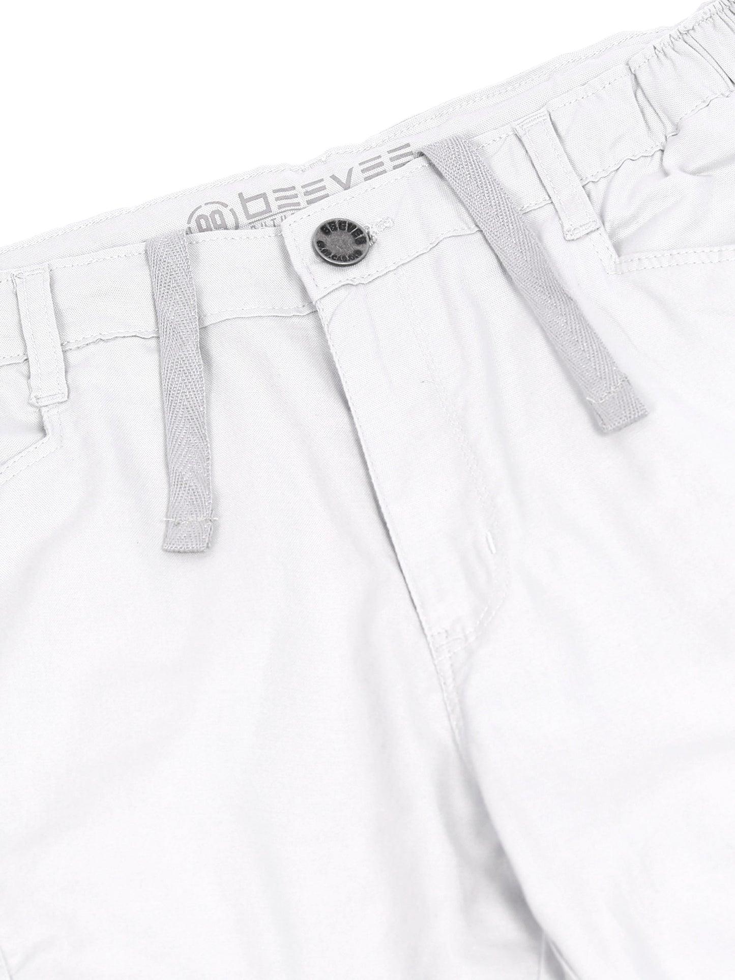 Light Grey Cotton Lycra Solid Shorts