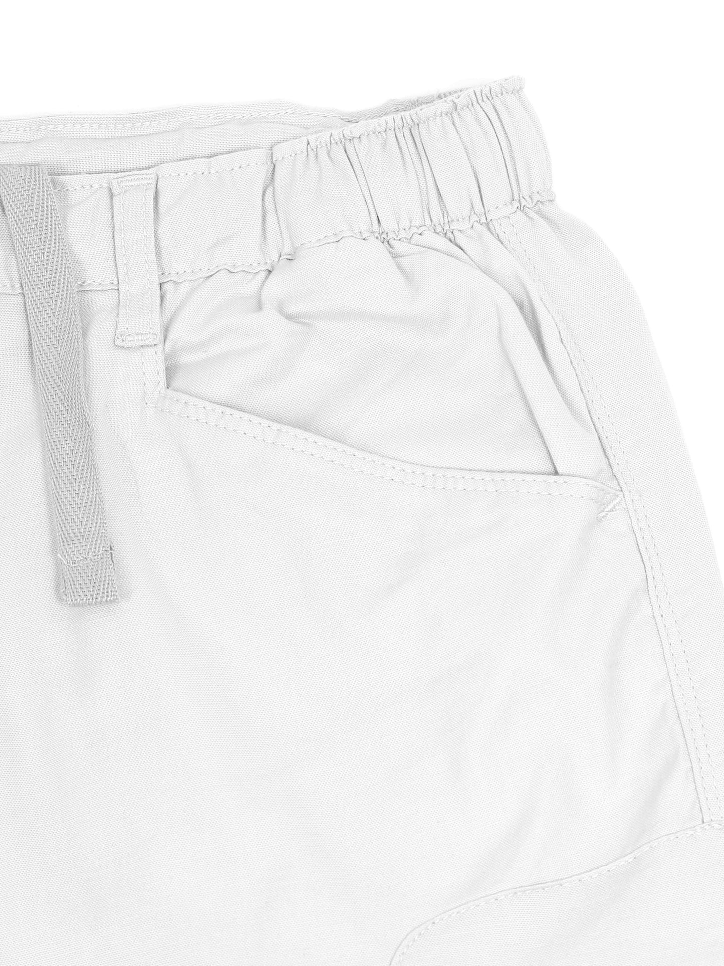 Light Grey Cotton Lycra Solid Shorts