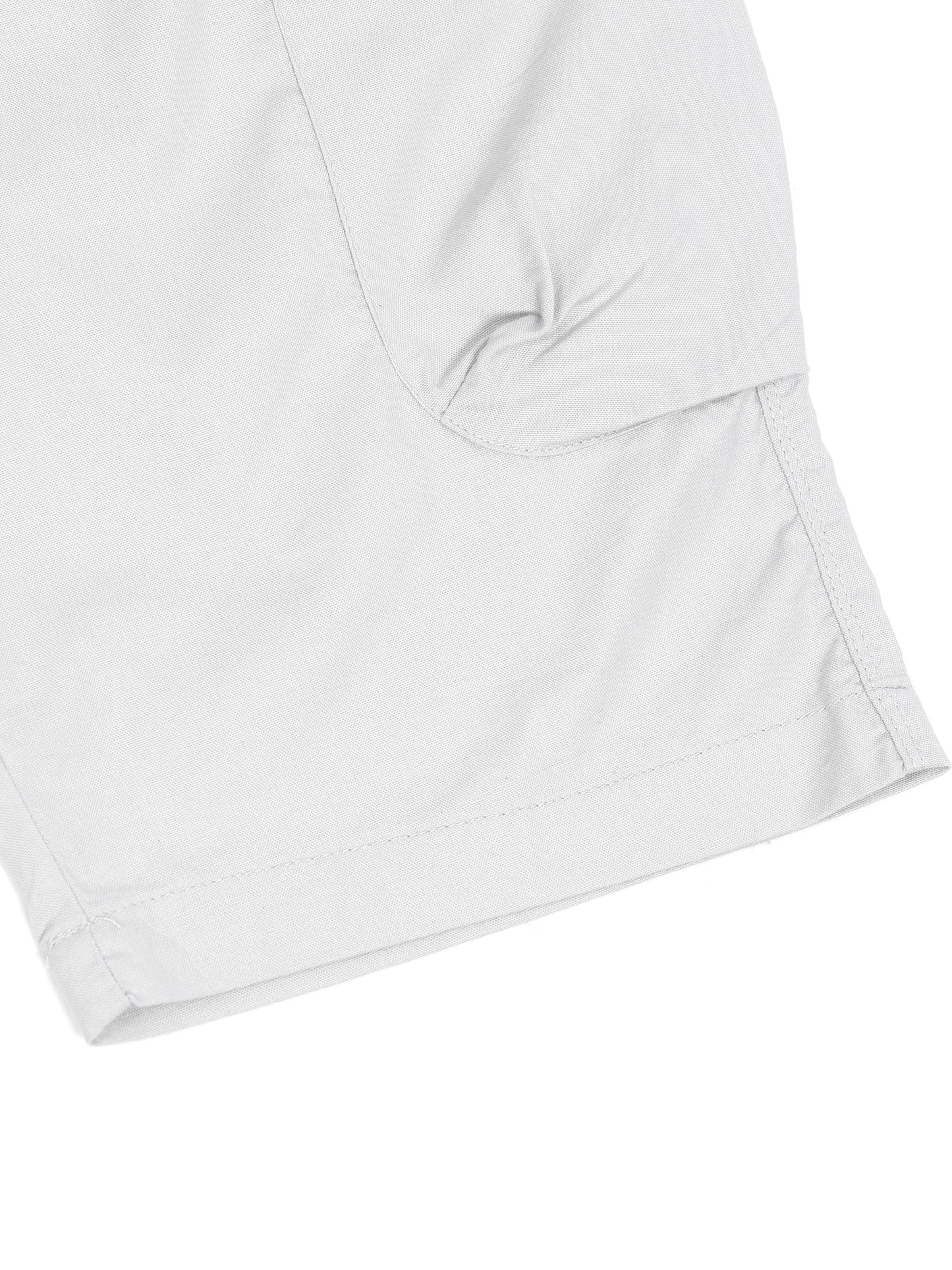 Light Grey Cotton Lycra Solid Shorts