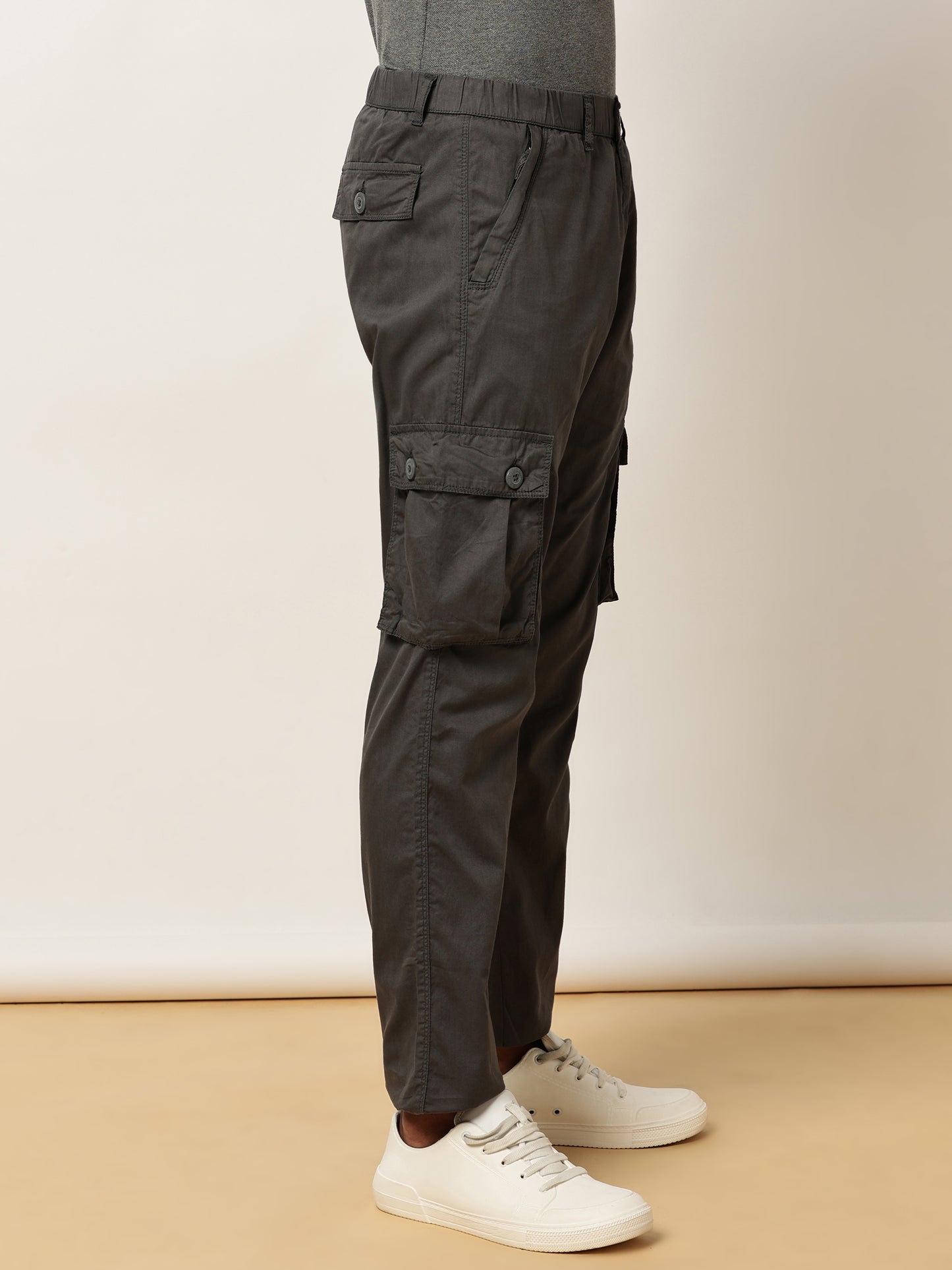 BEEVEE Melange Grey Solid Lounge Wear Bottoms for Men