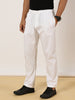 Light Weight Elasticated Waist Zip Pocket White Lounge Pants