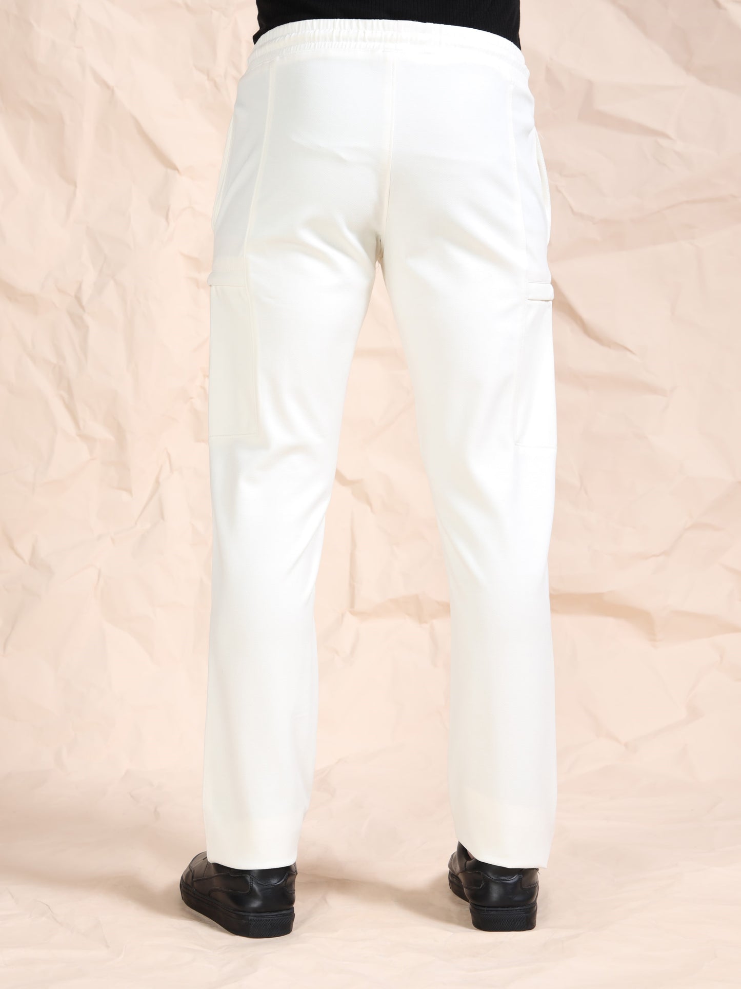 Stretchable Light White Track Pant