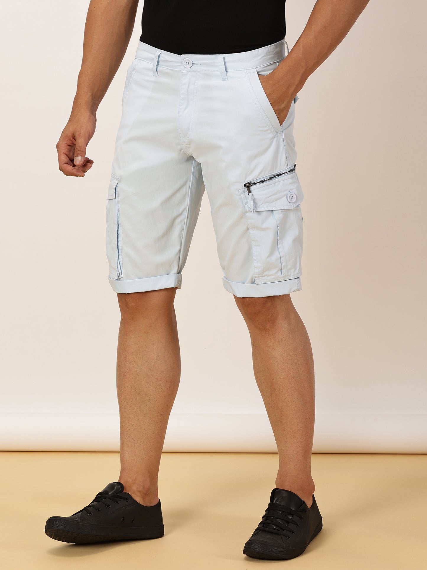 Multi Pockets Sky Cargo Shorts