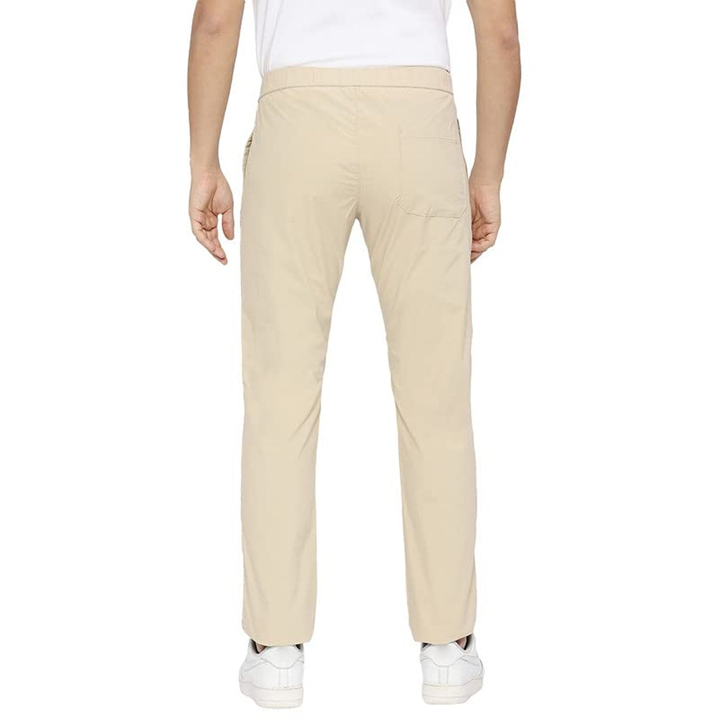 Men Beige Solid Track Pants