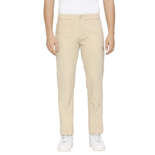 Men Beige Solid Track Pants