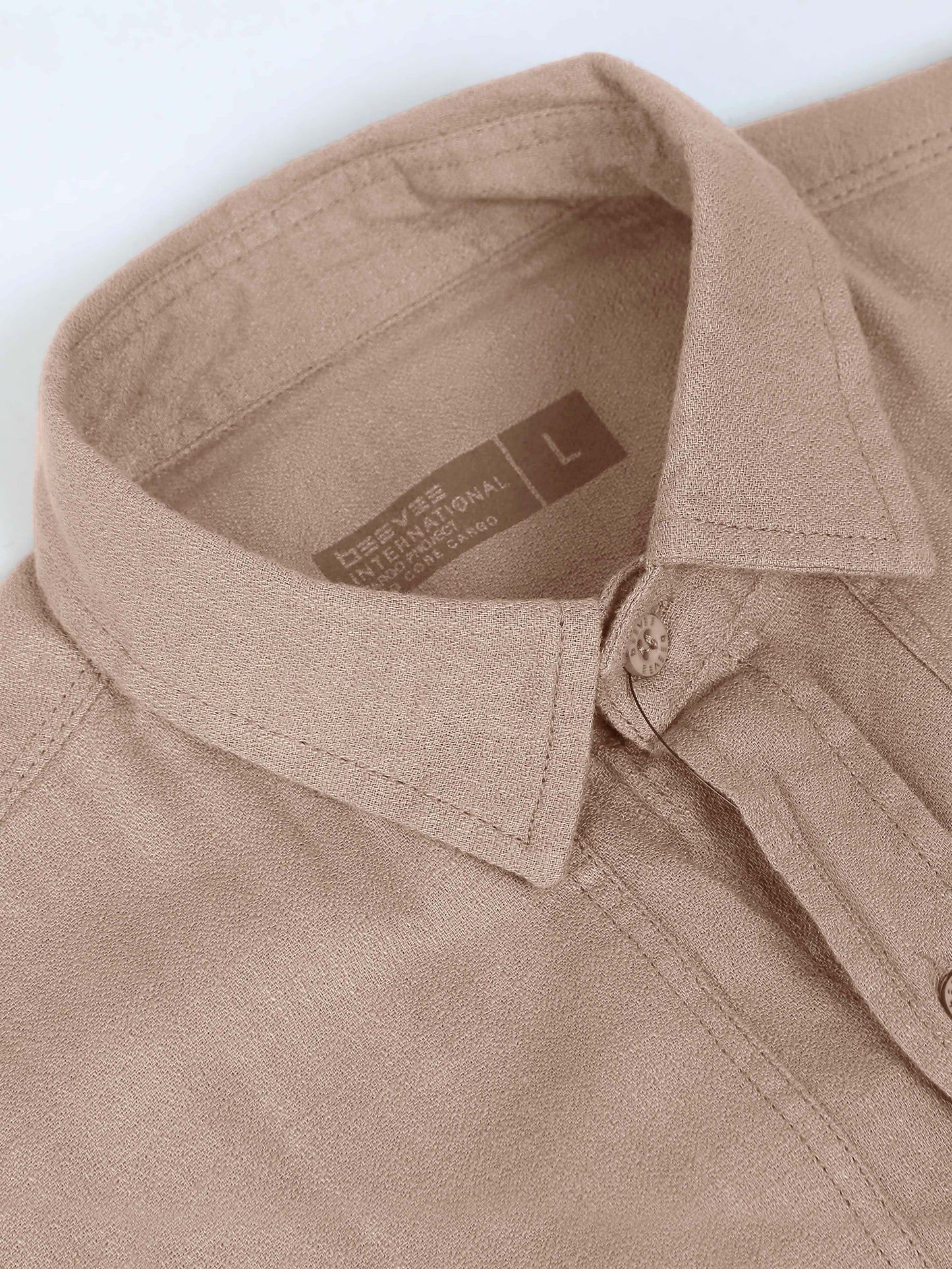 Full Sleeve Double Pocket Khaki Shirt