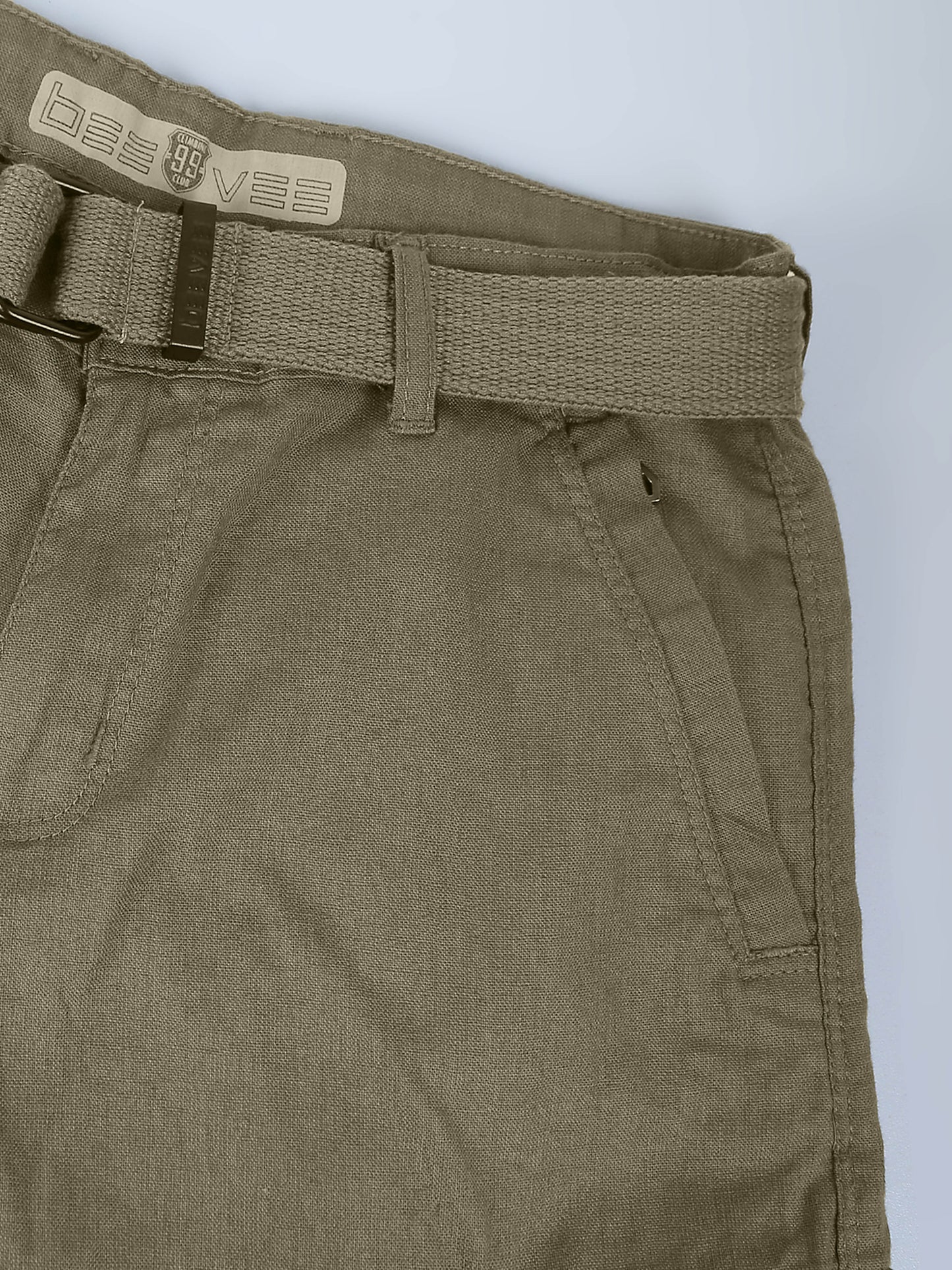 Men Multi Pocket Olive Cargo with Belt