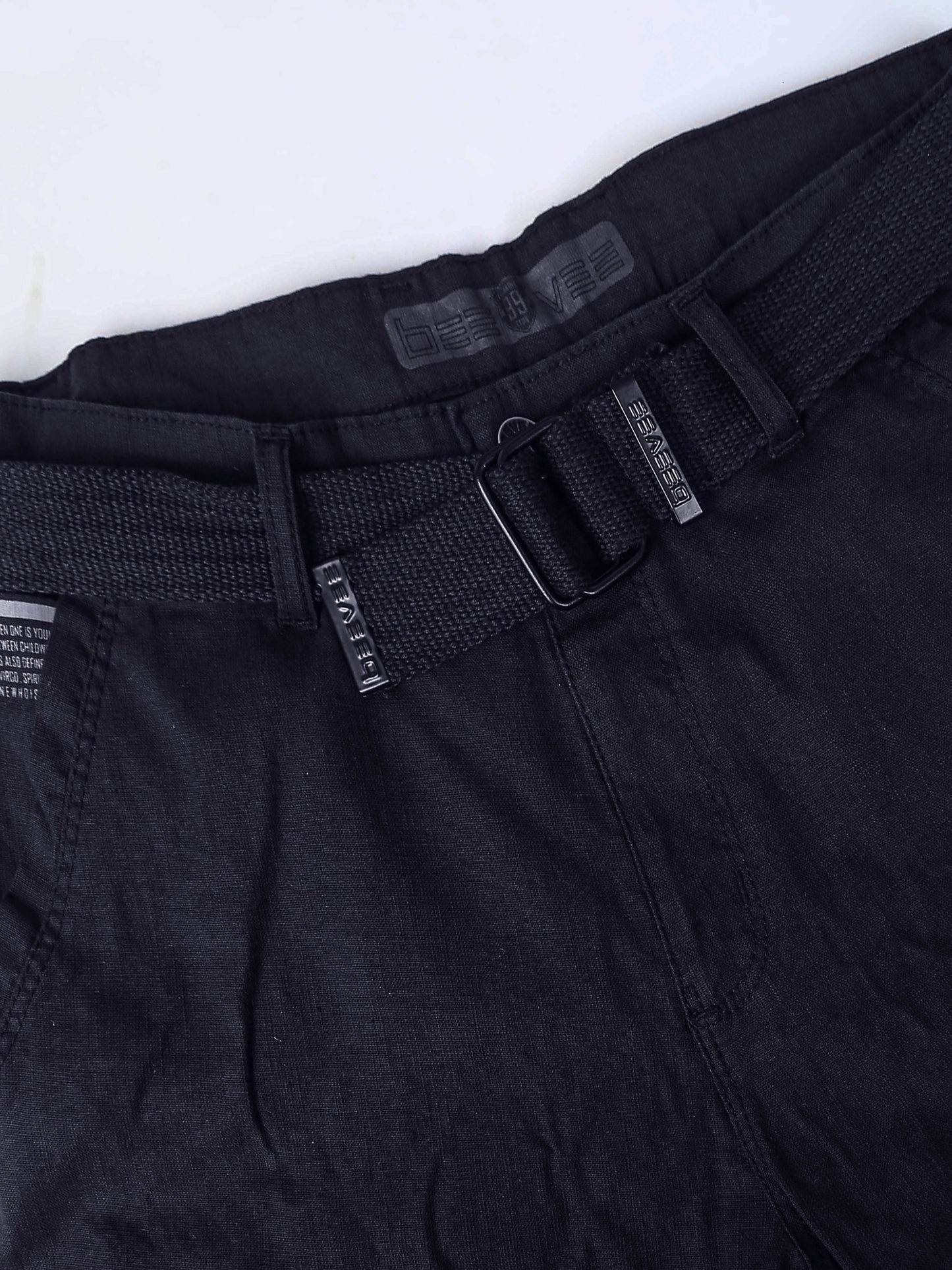 Men Multi Pocket Navy Cargo with Belt