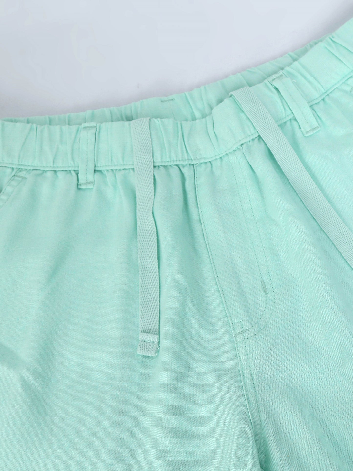 Light Mint Casual Linen Blend Shorts