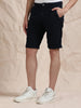 Cross Pocket Navy Shorts with Metal Button