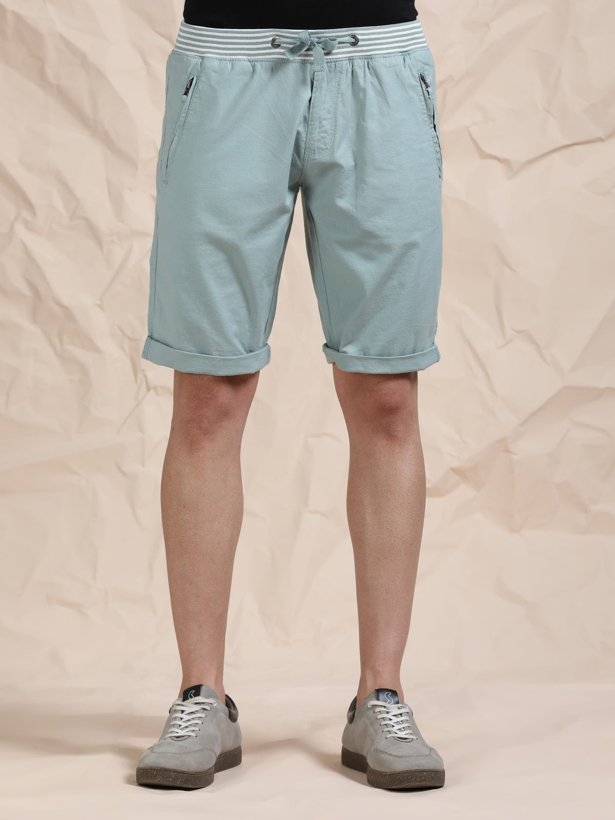 Mint Casual Cotton Lycra Shorts