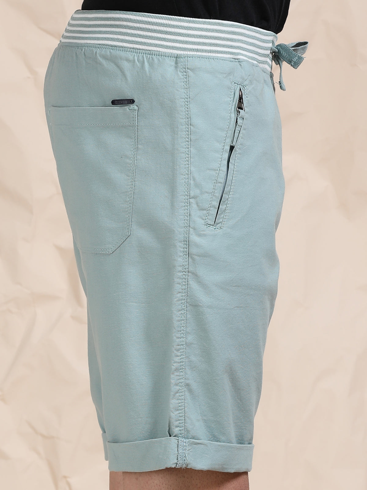 Mint Casual Cotton Lycra Shorts