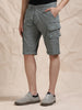 Cotton F Green Cargo Shorts with Cross Pocket