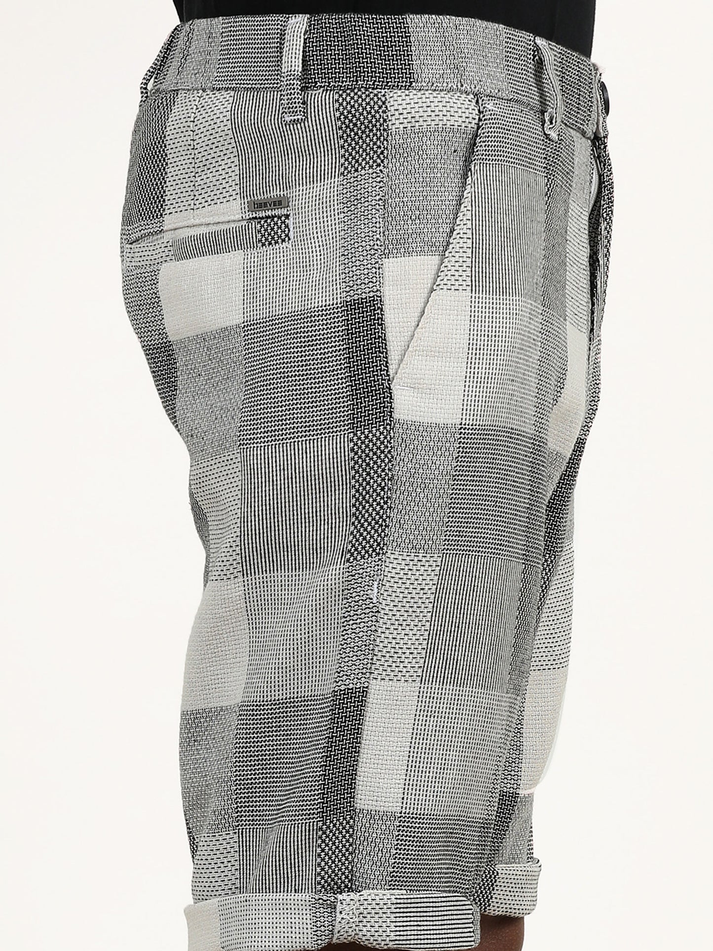 Elasticated Waist Multi Color Yarn Dyed Check Shorts