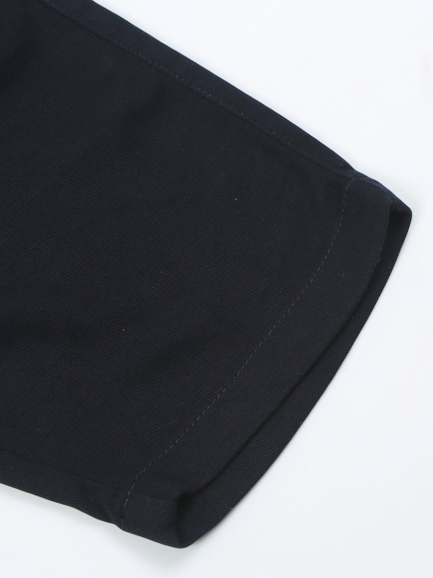 Structred Fabric Zip Pocket Stretchable Navy Shorts