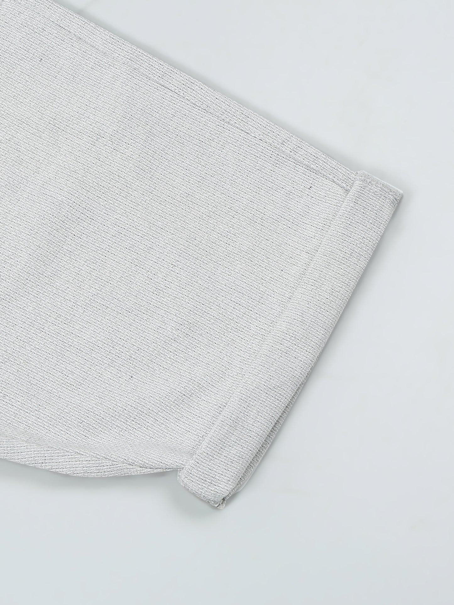 Yarn Dyed Elasticated Waist Beige Shorts