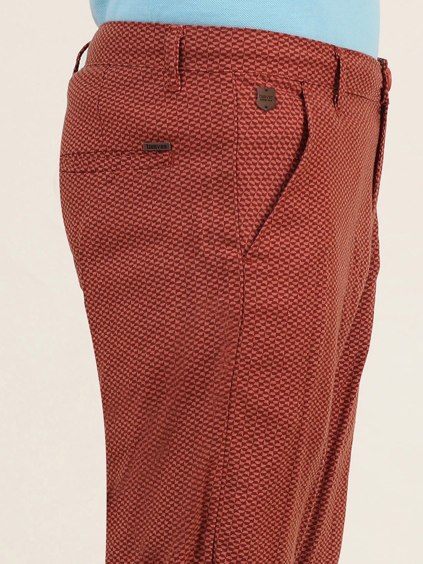 Printed Linen Rust Shorts
