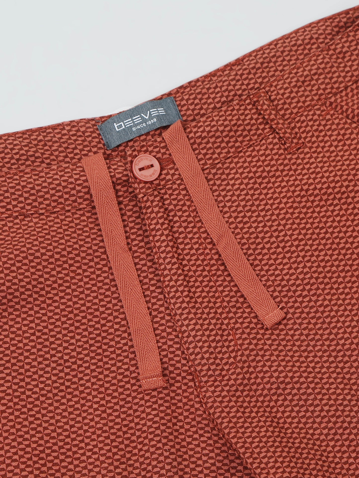 Printed Linen Rust Shorts