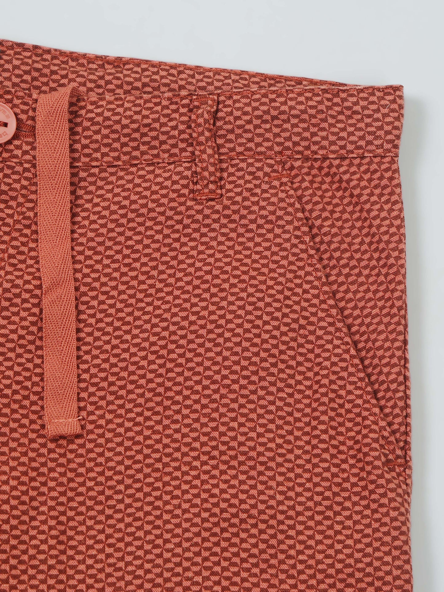 Printed Linen Rust Shorts
