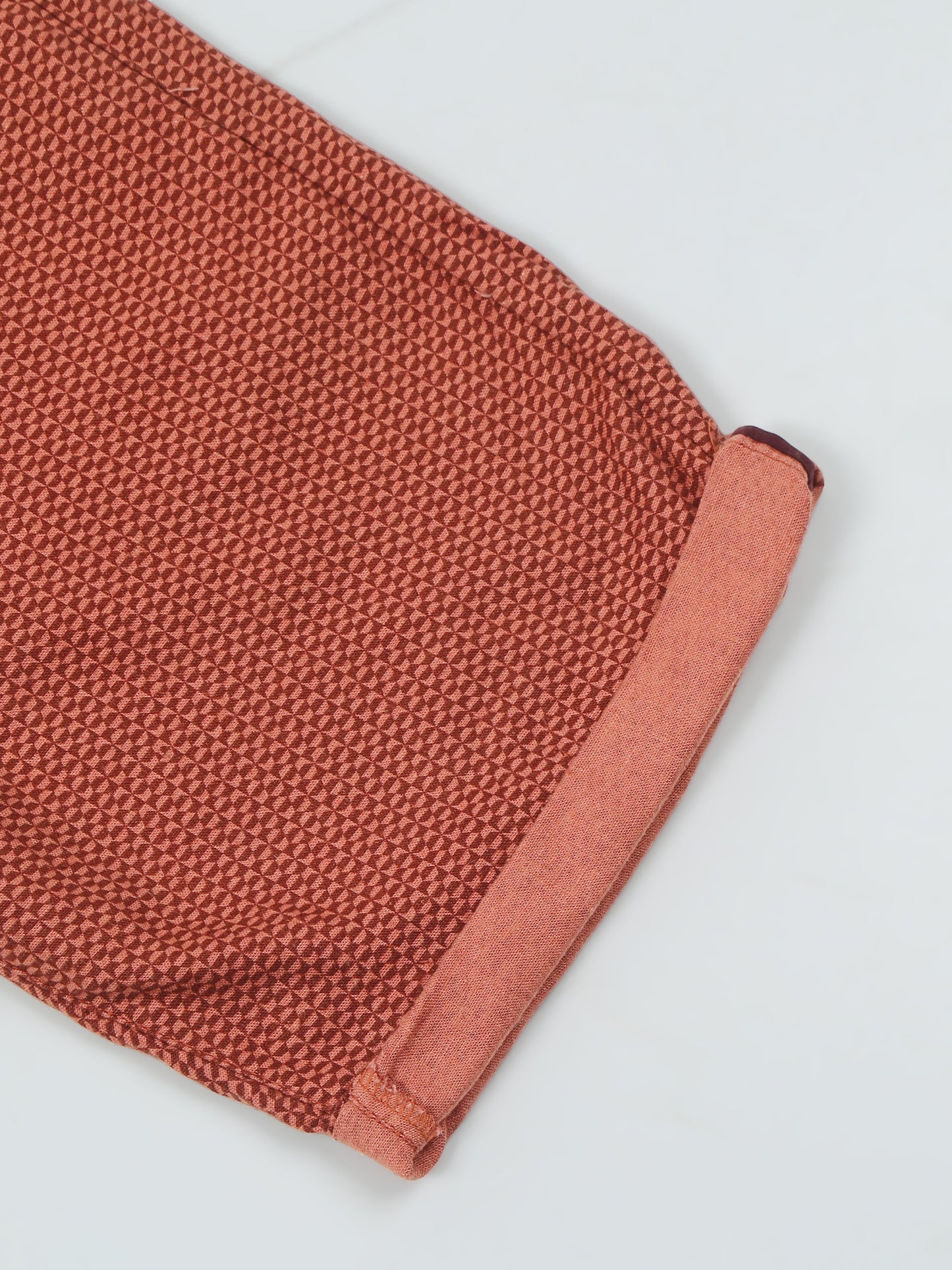 Printed Linen Rust Shorts