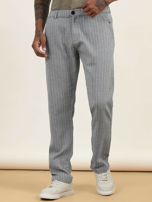 Yarn Dyed Elasticated  Waist Zip Pocket Black Lounge Pants
