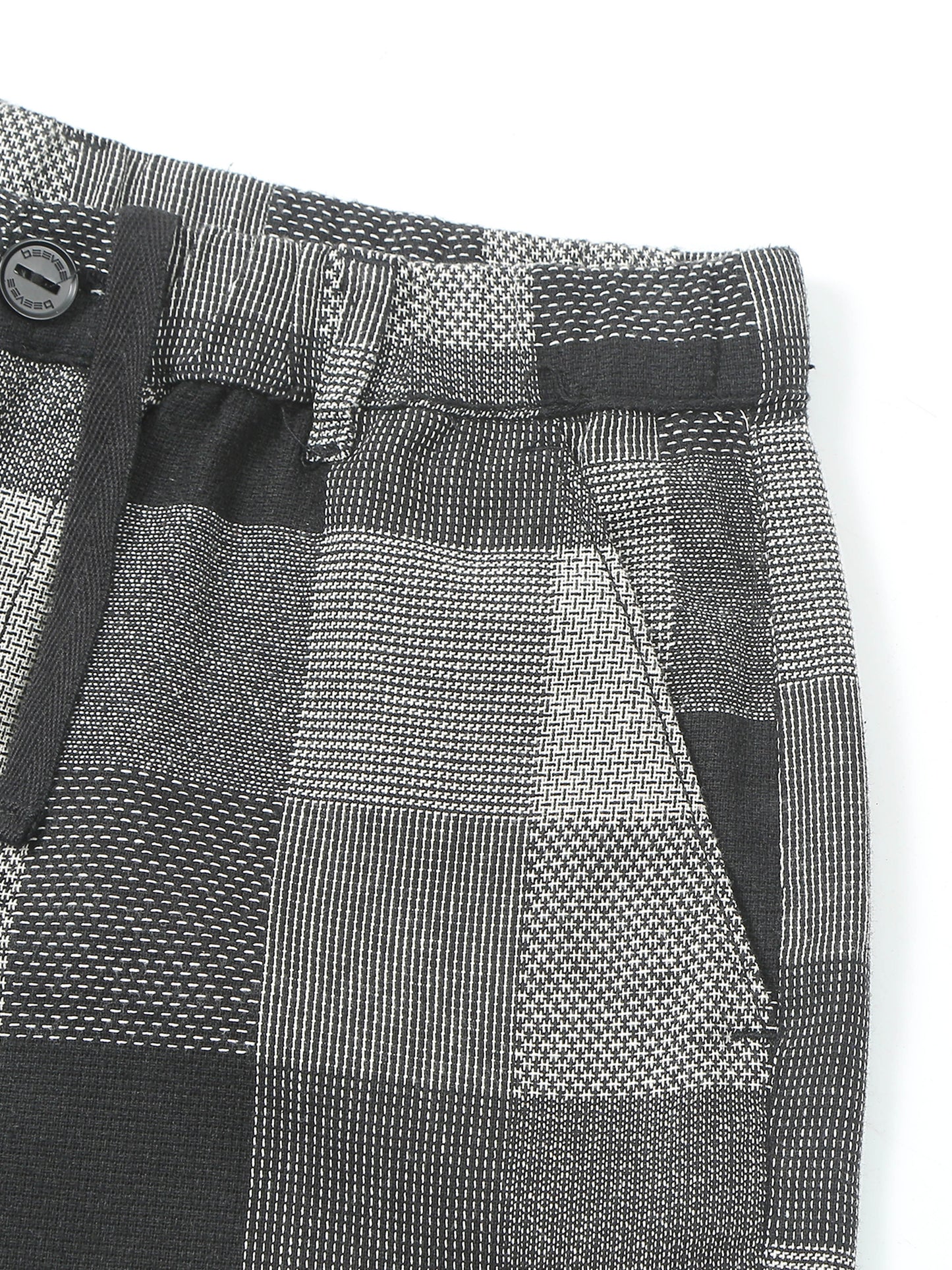 Elasticated Waist Multi Color Yarn Dyed Check Shorts