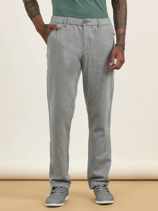 Yarn Dyed Elasticated  Waist Zip Pocket Olive Lounge Pants
