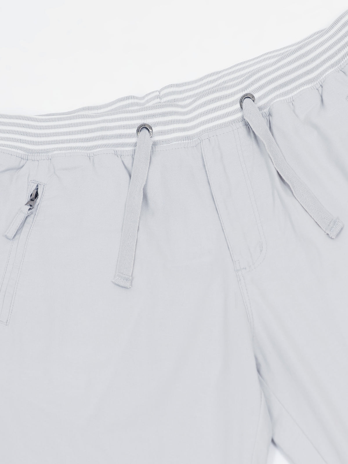 Light Grey Casual Cotton Lycra Shorts