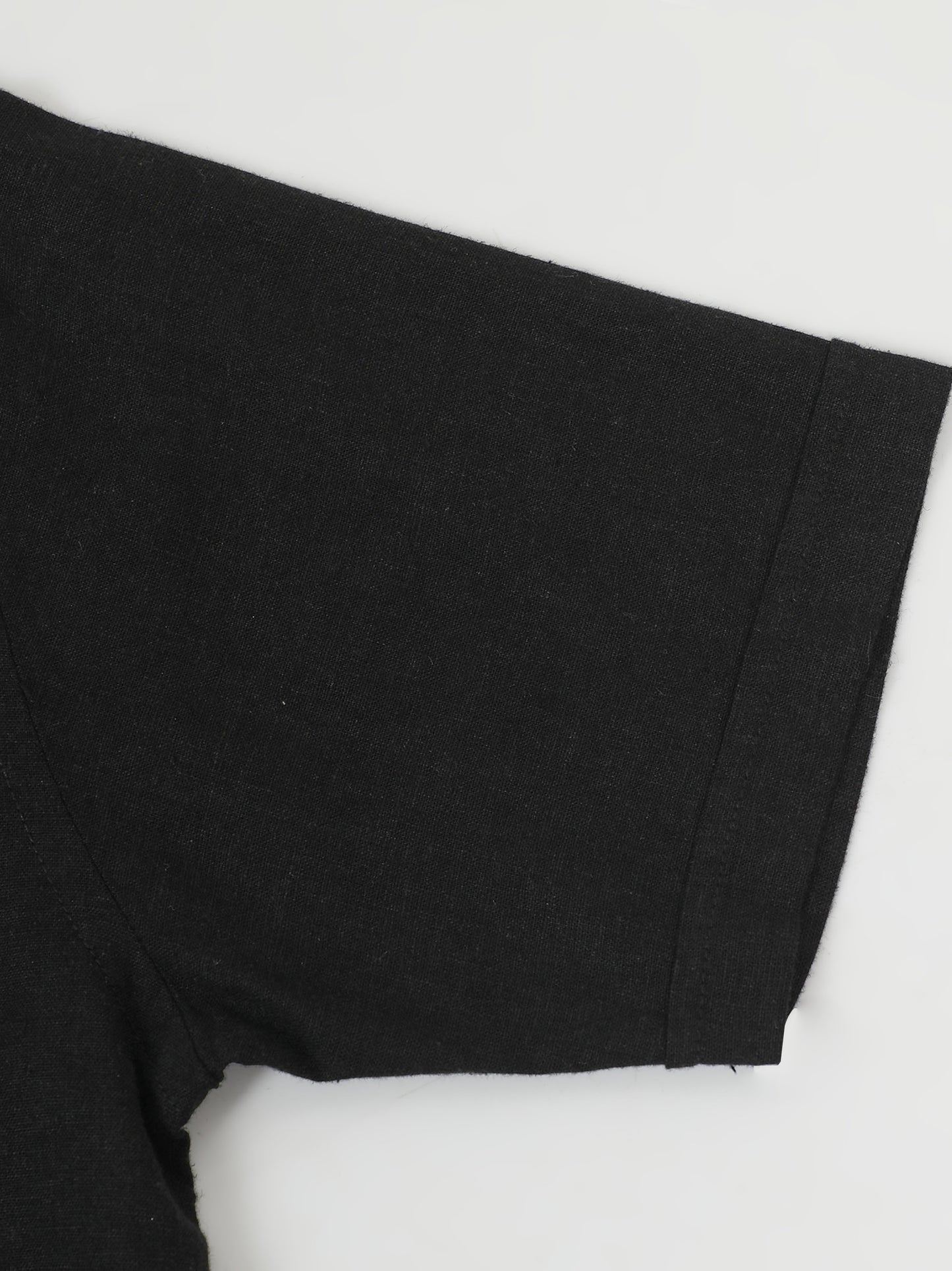 Cotton Viscose Linen Blend Black Cord Set