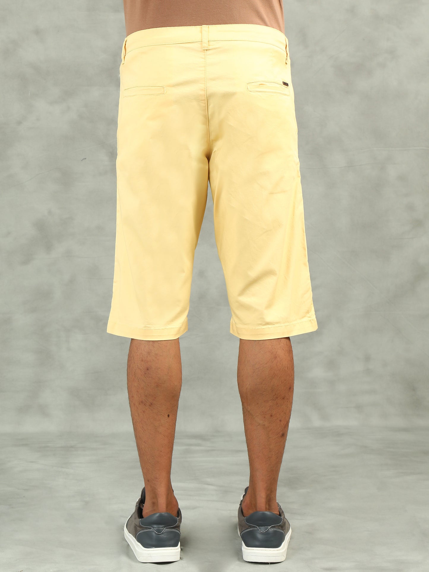 Printed Stretchable Yellow Shorts