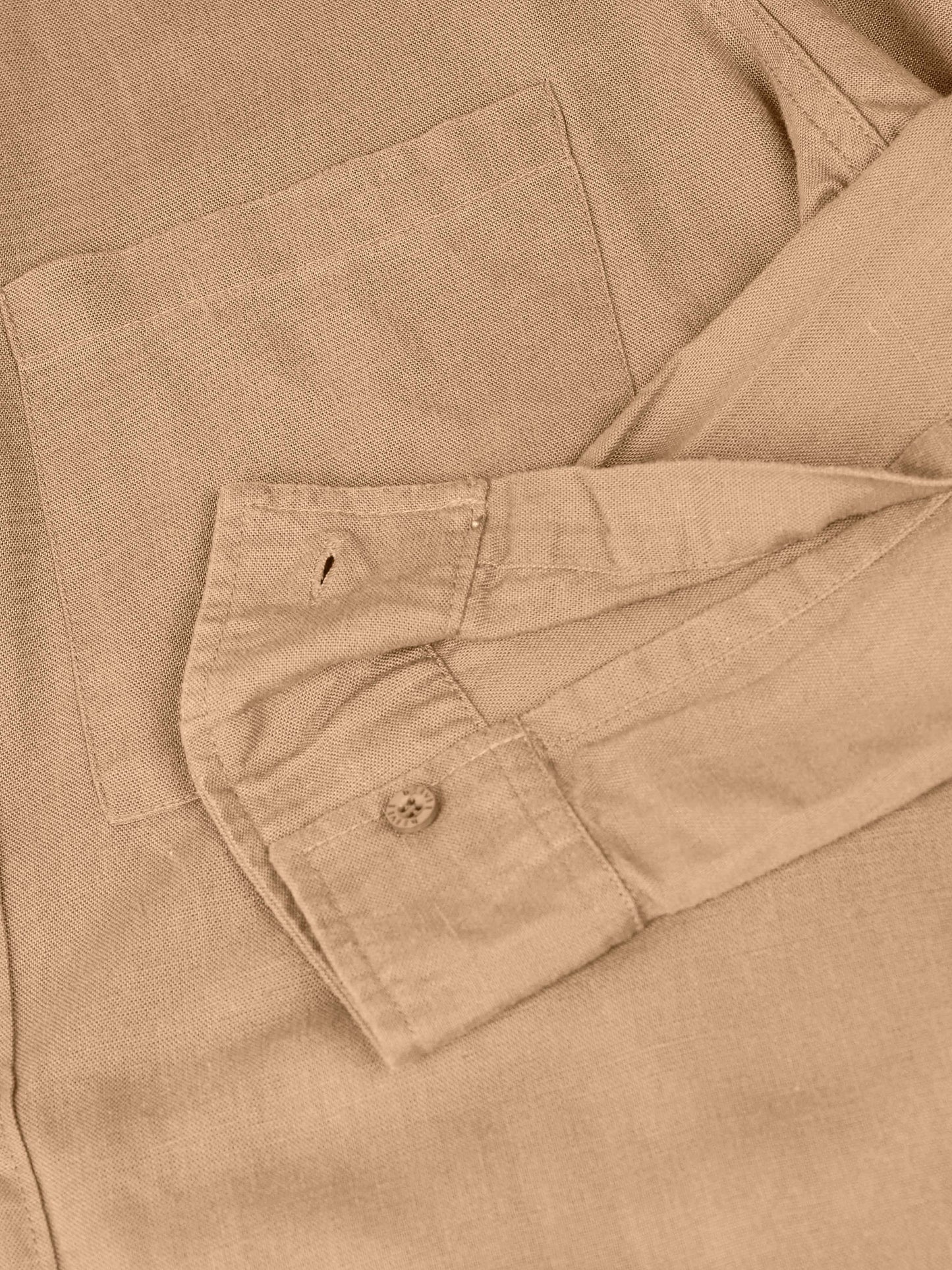 Full Sleeve Single Pocket Khaki Cotton Shirt