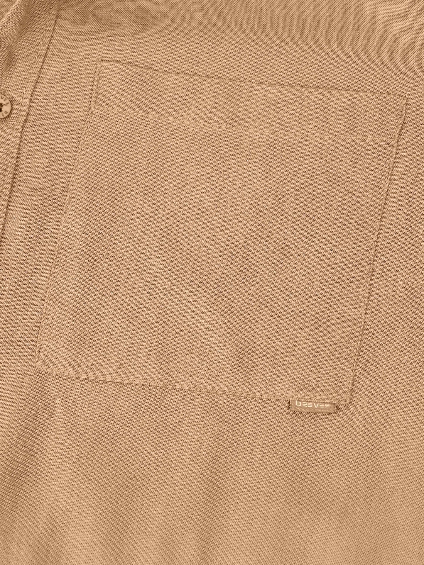 Full Sleeve Single Pocket Khaki Cotton Shirt