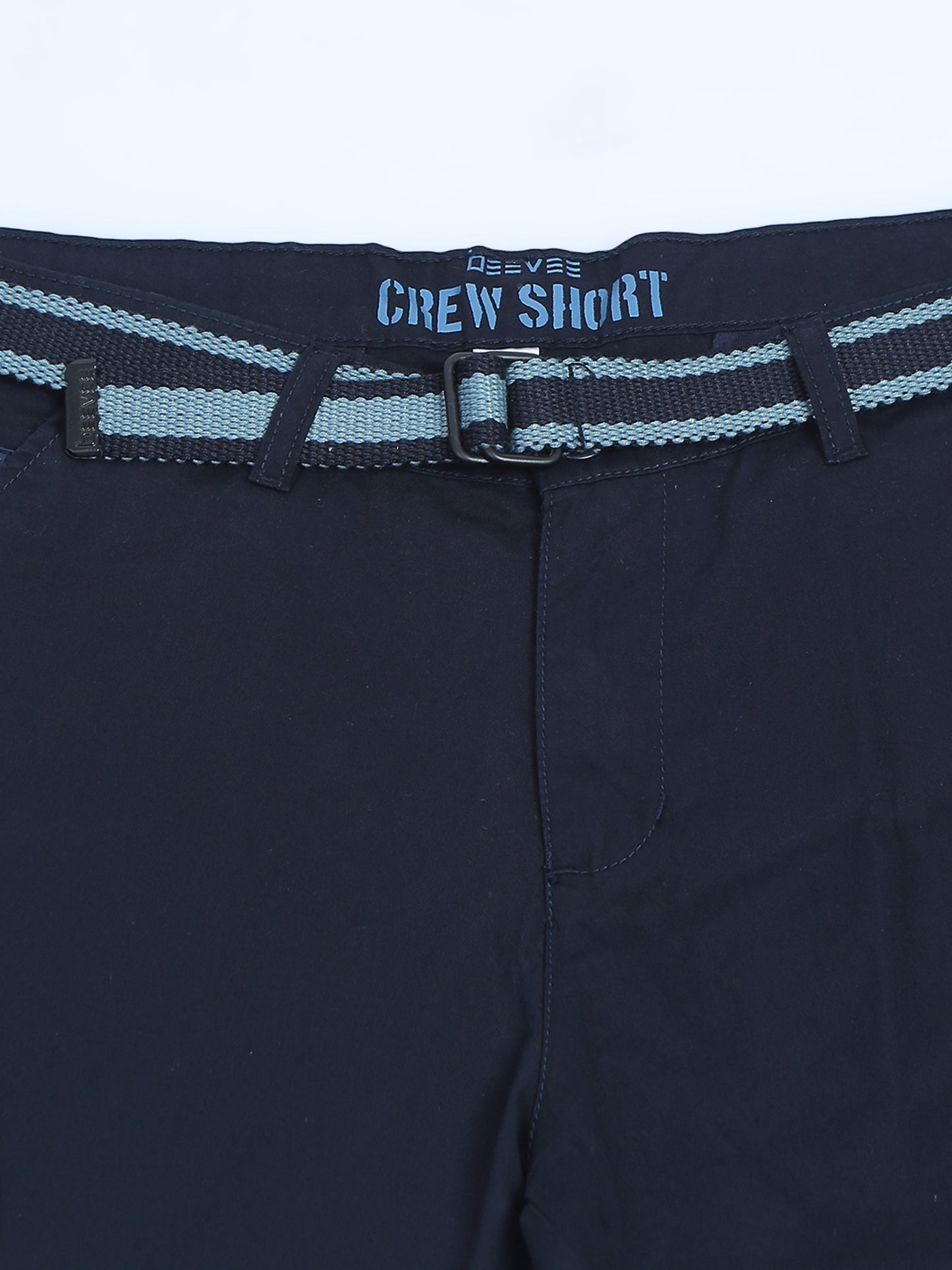 Plain Navy Shorts With Belt